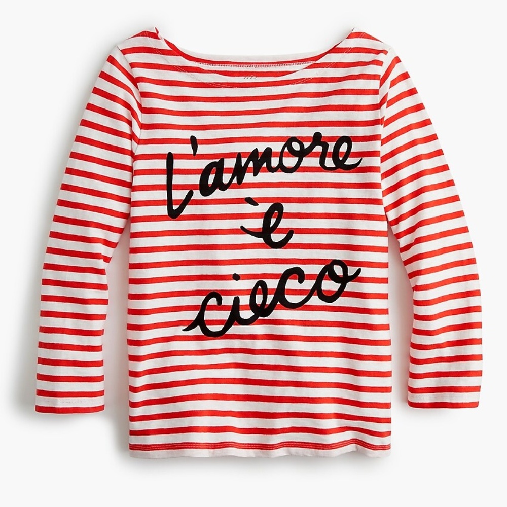J. Crew "L'amore è cieco" Striped Boatneck T-Shirt
